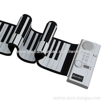 61 Keys Roll Up Pianos with Portable Soft Silicone Electronic Keyboard and Sustain Pedal Function